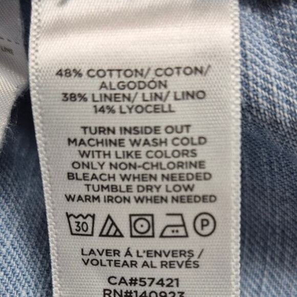 Loft Light Blue Denim Wide Leg Cropped Jeans Cotton/Linen Blend Sz 12 - Picture 6 of 6